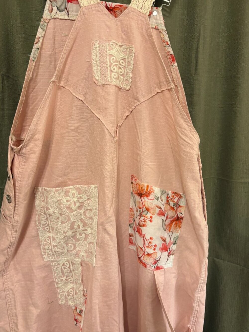 POL Pink Patchwork Overalls Size Medium - Picture 5 of 10